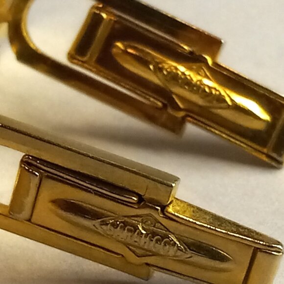 Sarah Coventry MCM Black Onyx Gold Bling Dice Cufflinks - Picture 6 of 10